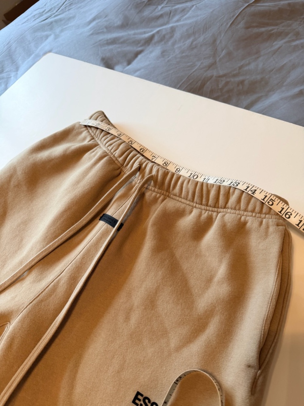 Fear of God Essential fleece Sweatpants color beige, straight leg size M Unisex - Picture 2 of 12